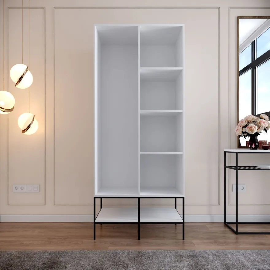 Vaatekaappi Linento Furniture Martin 2, 84cm, valkoinen