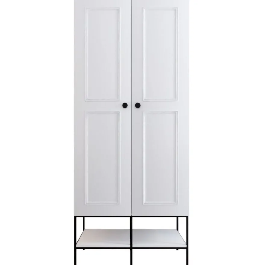 Vaatekaappi Linento Furniture Martin 2, 84cm, valkoinen