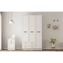 Vaatekaappi Linento Furniture Rb-168-01-003, 105x210cm, mattavalkoinen