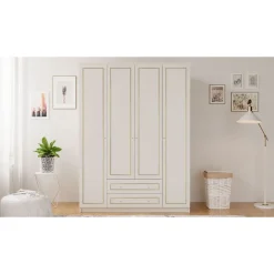 Vaatekaappi Linento Furniture Rb-078, 140x180cm, mattavalkoinen