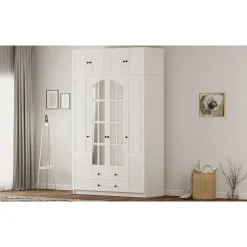 Vaatekaappi Linento Furniture Rb-185-18, 140x240cm, mattavalkoinen