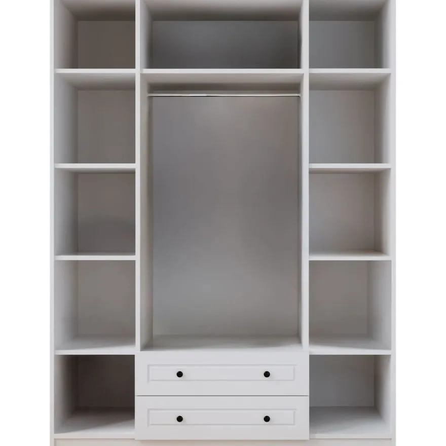 Vaatekaappi Linento Furniture Rb-185-18, 140x240cm, mattavalkoinen