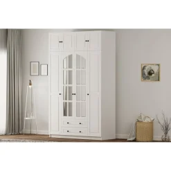 Vaatekaappi Linento Furniture Rb-185-11, 140x210cm, mattavalkoinen