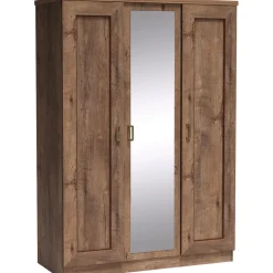 Vaatekaappi Nomla TADEUSZ 15, saranaovet, peili, 135x191cm, ruskea