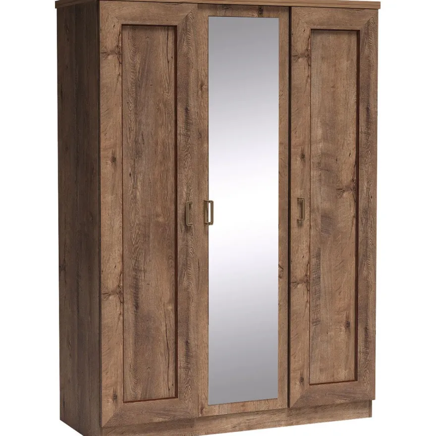 Vaatekaappi Nomla TADEUSZ 15, saranaovet, peili, 135x191cm, ruskea
