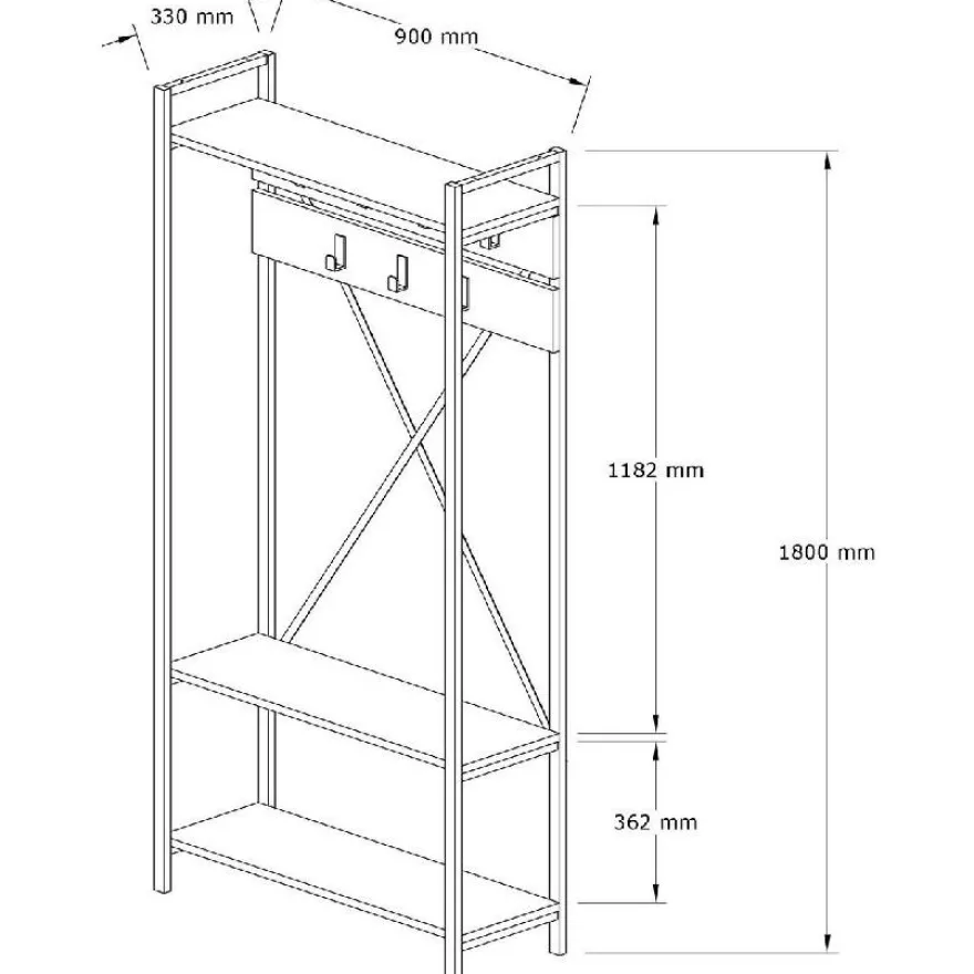 Vaatenaulakko Linento Furniture Alfa Sapphire