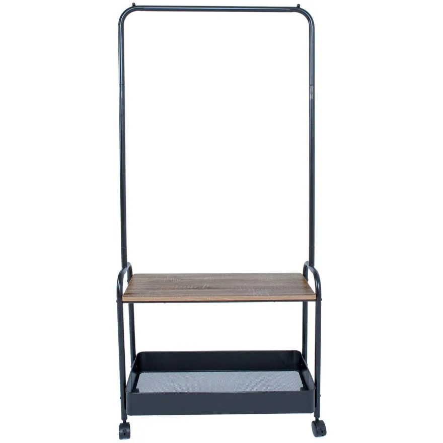 Vaateteline Home4You Fraser 74x35x165cm, musta