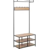Vaateteline Home4You SEAFORD 77x40xK185 cm, villitammi, ruskea