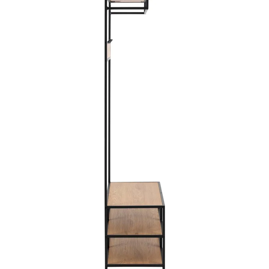 Vaateteline Home4You SEAFORD 77x40xK185 cm, villitammi, ruskea