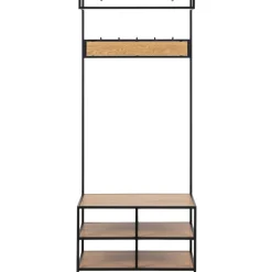 Vaateteline Home4You SEAFORD 77x40xK185 cm, villitammi, ruskea
