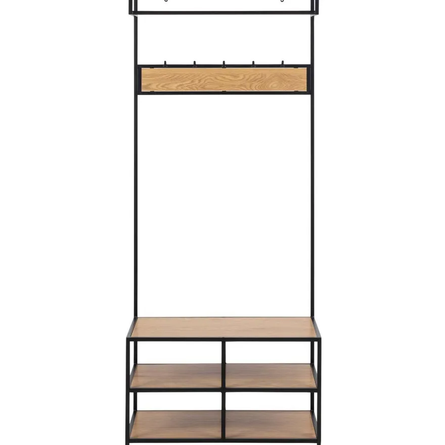 Vaateteline Home4You SEAFORD 77x40xK185 cm, villitammi, ruskea