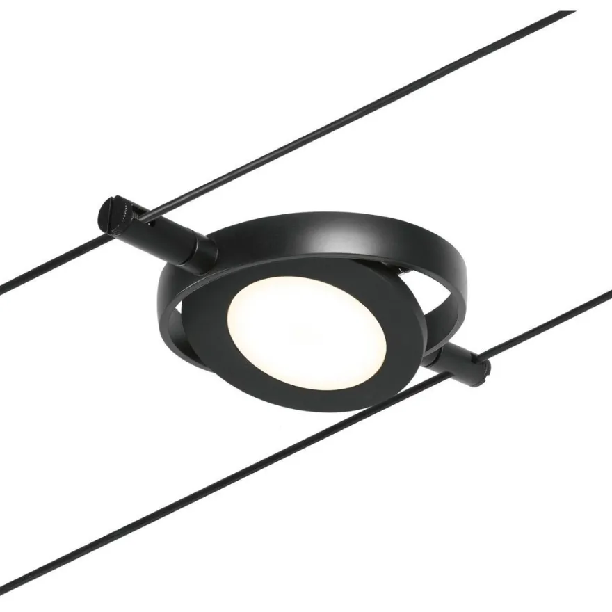 Vaijerivalaisin Paulmann CorDuo RoundMac, 200lm, 4.5W, 3000K, 12V, mattamusta/kromi