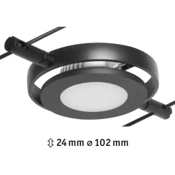 Vaijerivalaisin Paulmann CorDuo RoundMac, 200lm, 4.5W, 3000K, 12V, mattamusta/kromi