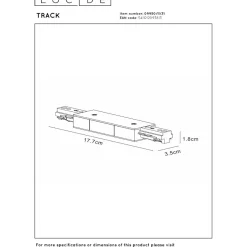 Valaisinkiskon virtalähde Lucide Track, 3.5x17.7cm, IP20, eri värejä