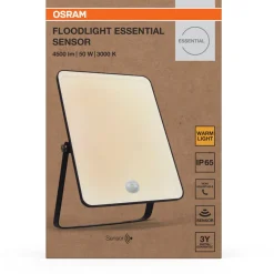Valonheitin liiketunnistimella Osram Floodlight Essential musta, eri vaihtoehtoja
