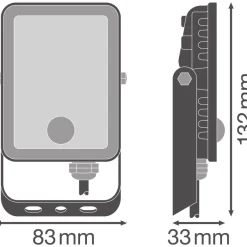 Valonheitin liiketunnistimella Osram Floodlight Essential musta, eri vaihtoehtoja