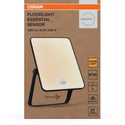 Valonheitin liiketunnistimella Osram Floodlight Essential musta, eri vaihtoehtoja