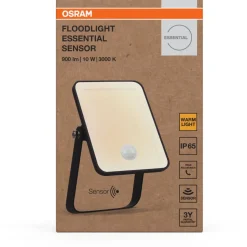 Valonheitin liiketunnistimella Osram Floodlight Essential musta, eri vaihtoehtoja