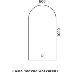 Valopeili Otsoson Lara, 500x1000 mm, himmennettävä, huurteenesto