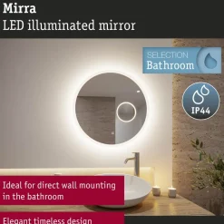 Valopeili Paulmann Mirra Ø60cm + meikkipeili LED IP44 4000K 1065lm/270lm 20W himmennettävä