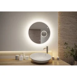 Valopeili Paulmann Mirra Ø60cm + meikkipeili LED IP44 4000K 1065lm/270lm 20W himmennettävä
