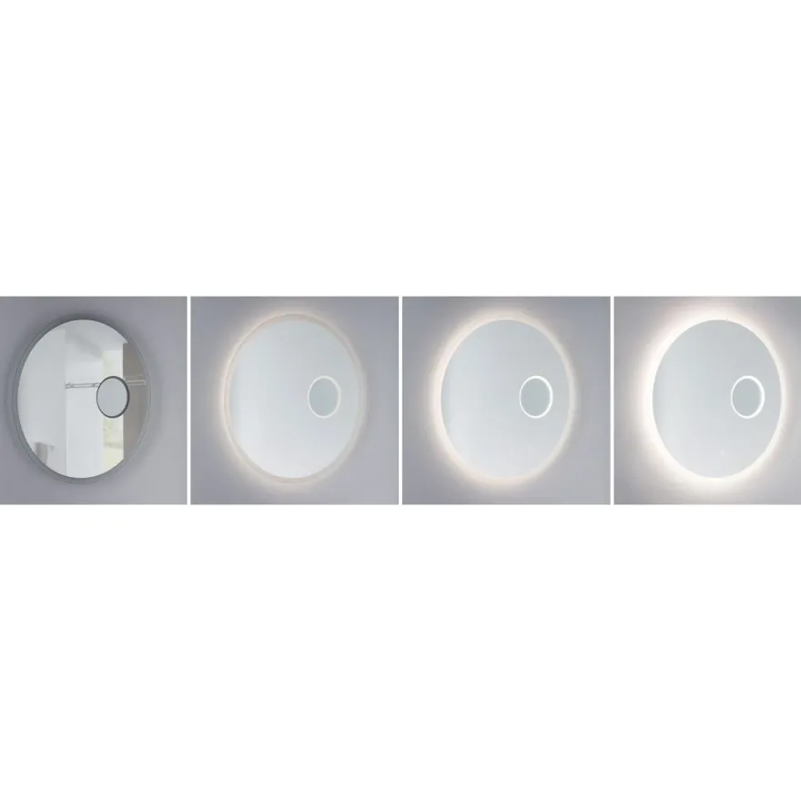 Valopeili Paulmann Mirra Ø60cm + meikkipeili LED IP44 4000K 1065lm/270lm 20W himmennettävä