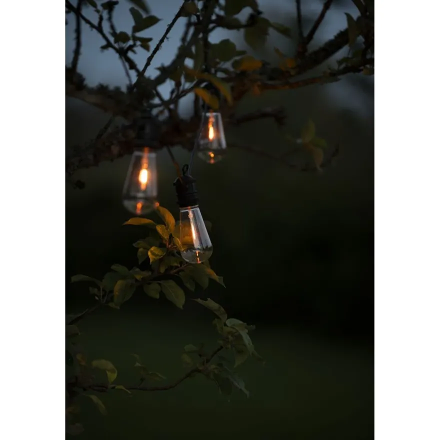 Valosarja pisaraefektillä Konstsmide, 4.5m, ulko- ja sisäkäyttöön, 10 x amber LED