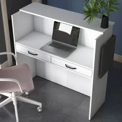 Vastaanottotiski LED-valaistuksella Linento Furniture MA102-2929, valkoinen