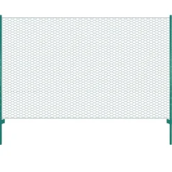 Verkkoaita tolpilla, teräs, 25x1.5m, silmäkoko 50mm, vihreä