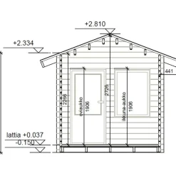 Vierasmaja LP Garden V-S, 7m², harjakatto