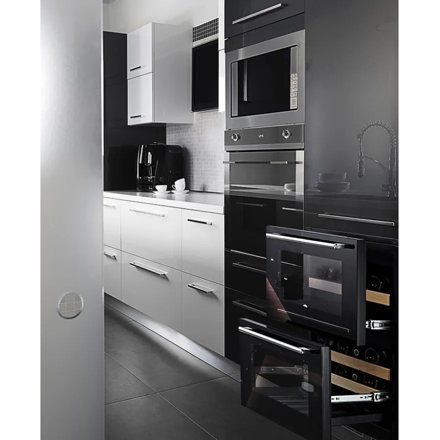 Viinikaappi mQuvée WineCave 60DD Fullglass WCDD60FGB, 59.5cm, 2 lämpötila-aluetta, integroitava, musta