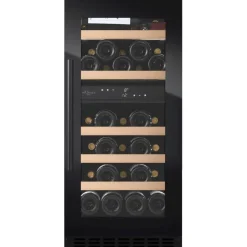 Viinikaappi mQuvée WineCave 800 40D Fullglass WCD40FGB-800, 39.5cm, 2 lämpötila-aluetta, integroitava, musta