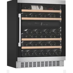 Viinikaappi mQuvée WineCave 60D WCD60M-700, 59.5cm, 2 lämpötila-aluetta, integroitava, musta,teräs