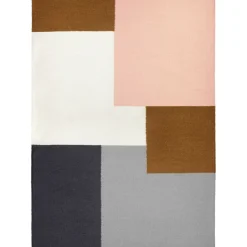 Villamatto Finarte Kortteli, 140x200cm, harmaa/vaaleanpunainen