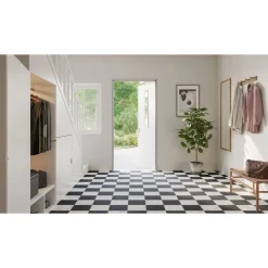 Vinyylimatto Tarkett Iconik T-Extra Logis Black & White, leveys 2m