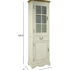 Vitriinikaappi Home4You SAMIRA 60x35xK195,5 cm, valkoinen