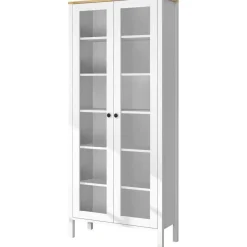 Vitriinikaappi Linento Furniture FRN-20074, 83x194cm, valkoinen
