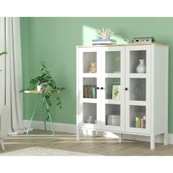 Vitriinikaappi Linento Furniture FRN-20073, 112x123cm, valkoinen