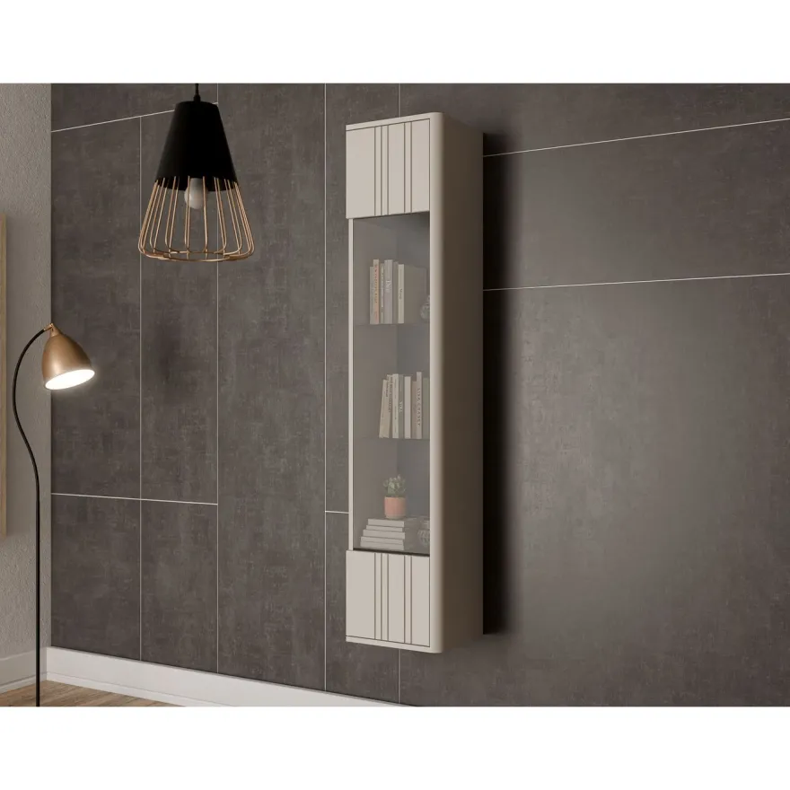 Vitriinikaappi Nomla PHILIPPE, 164cm, beige