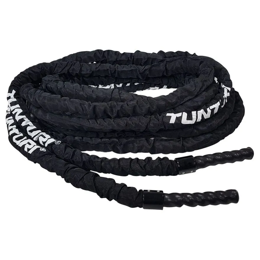 Voimaköysi Tunturi Pro Battle Rope With Protection, 10m, musta/valkoinen