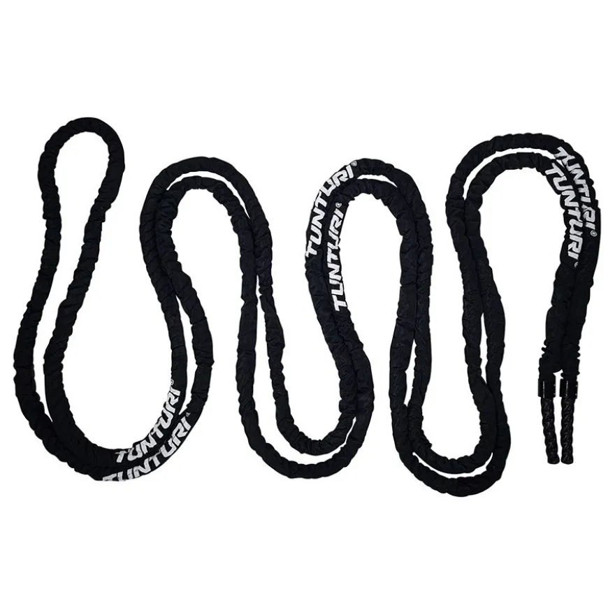 Voimaköysi Tunturi Pro Battle Rope With Protection, 10m, musta/valkoinen