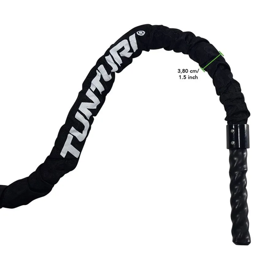 Voimaköysi Tunturi Pro Battle Rope With Protection, 10m, musta/valkoinen