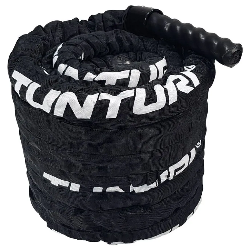 Voimaköysi Tunturi Pro Battle Rope With Protection, 10m, musta/valkoinen