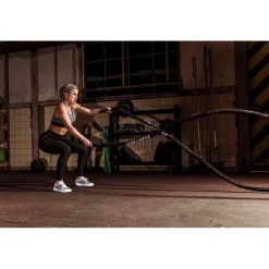 Voimaköysi Tunturi Pro Battle Rope With Protection, 10m, musta/valkoinen