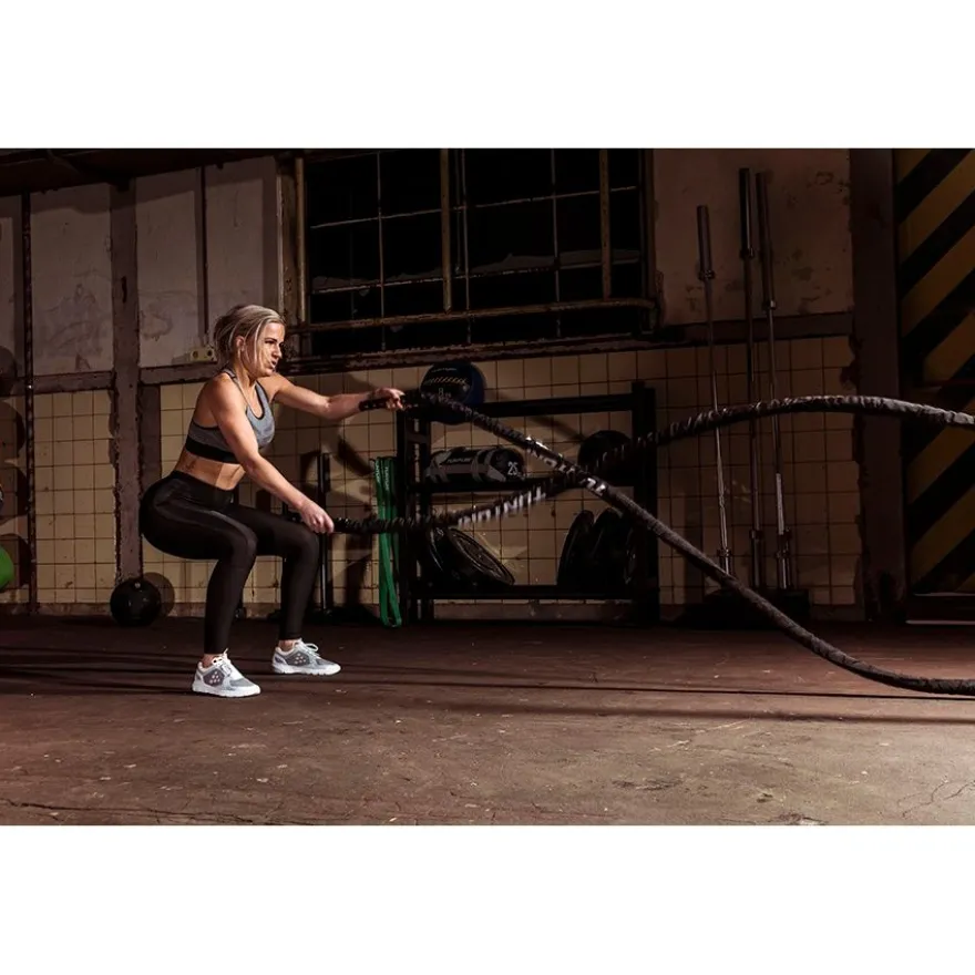 Voimaköysi Tunturi Pro Battle Rope With Protection, 10m, musta/valkoinen