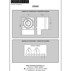 Vuorokausikello Orbis Crono, QRD, 72x72