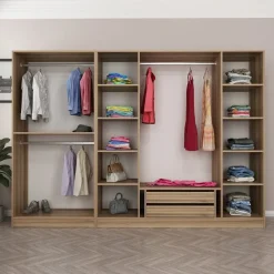 Walk-in closet Linento Furniture Kale 7670 210x270cm ruskea