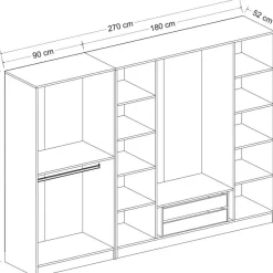 Walk-in closet Linento Furniture Kale 7670 210x270cm ruskea