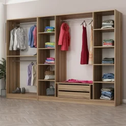 Walk-in closet Linento Furniture Kale 7670 210x270cm ruskea