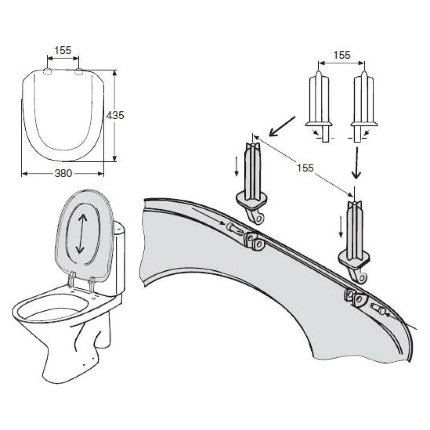 WC-istuimen kansi IDO Trevi 91260 valkoinen pehmeä